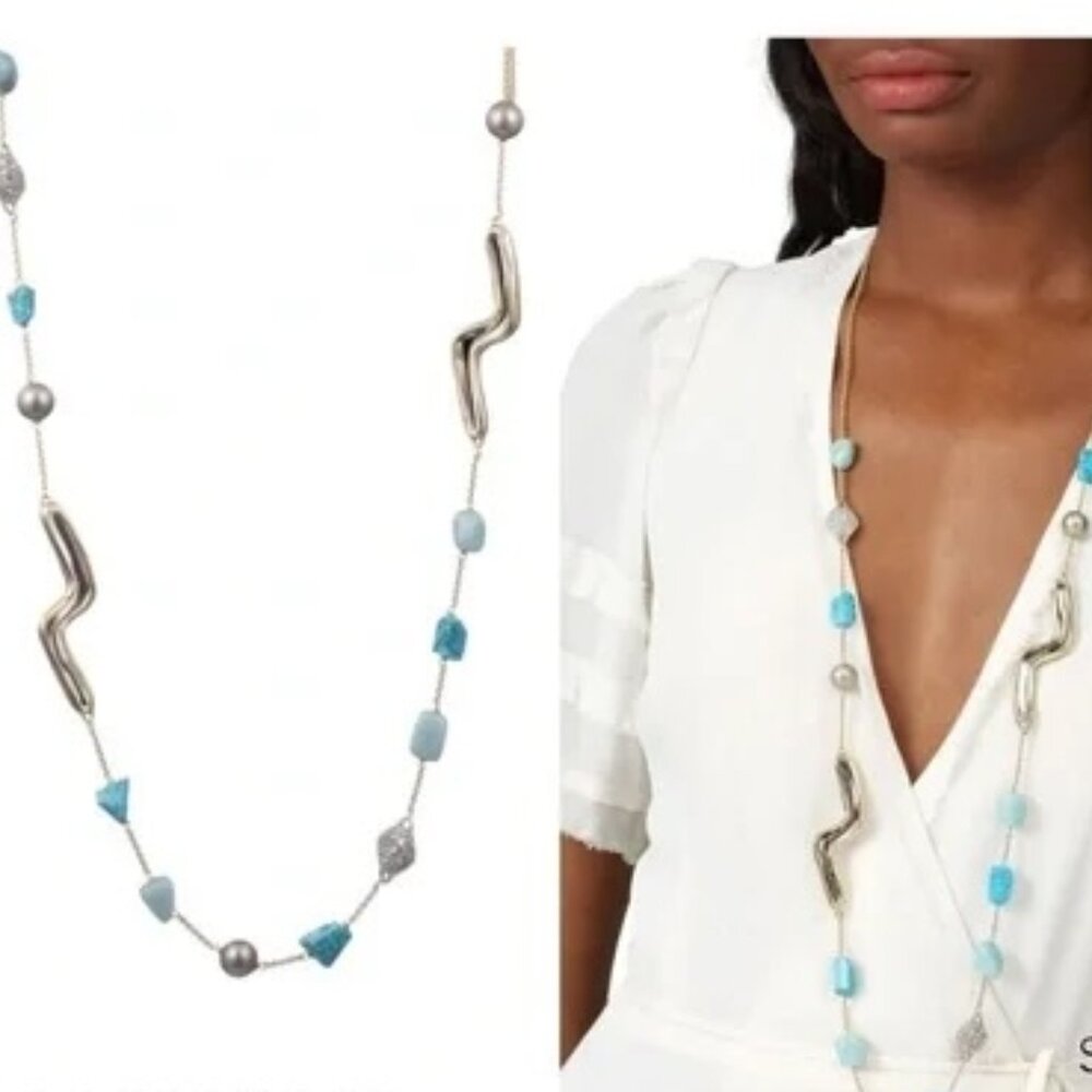 Alexis Bittar Two Tone Sculptural Necklace